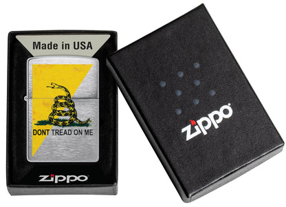 Zippo Dont Tread on Me® Flag Design Brushed Chrome Windproof Lighter
