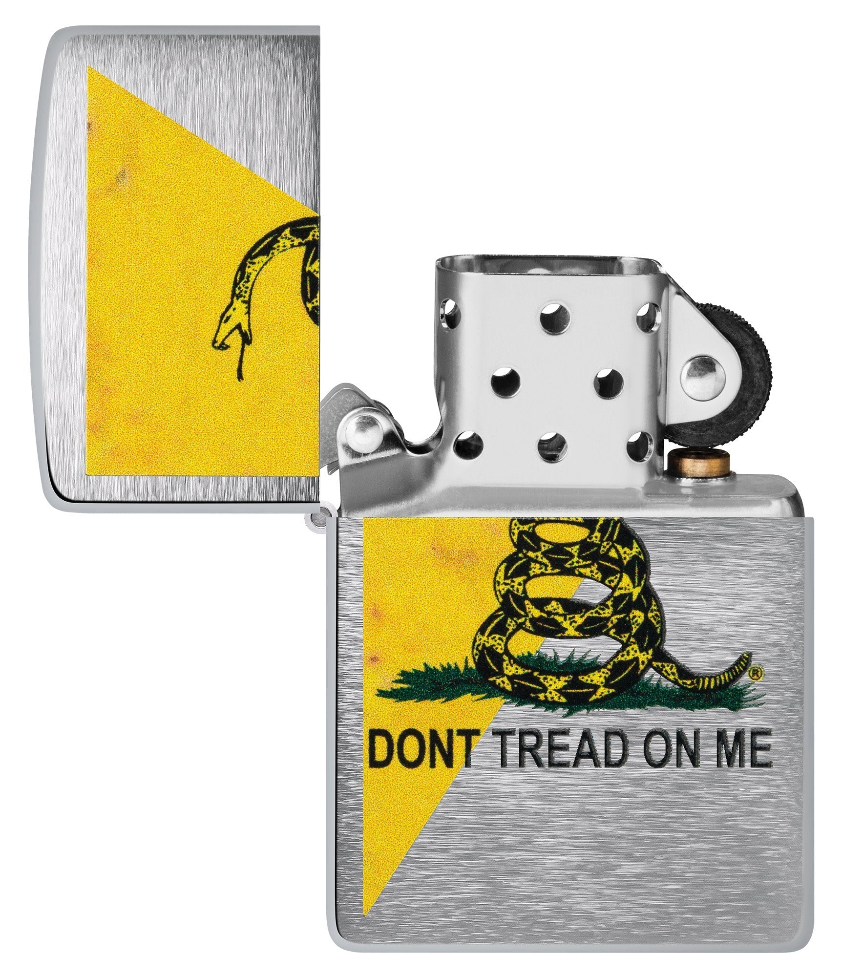 Zippo Dont Tread on Me® Flag Design Brushed Chrome Windproof Lighter