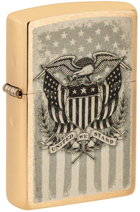 Zippo American Crest Design Brass Brushed Windproof Lighter