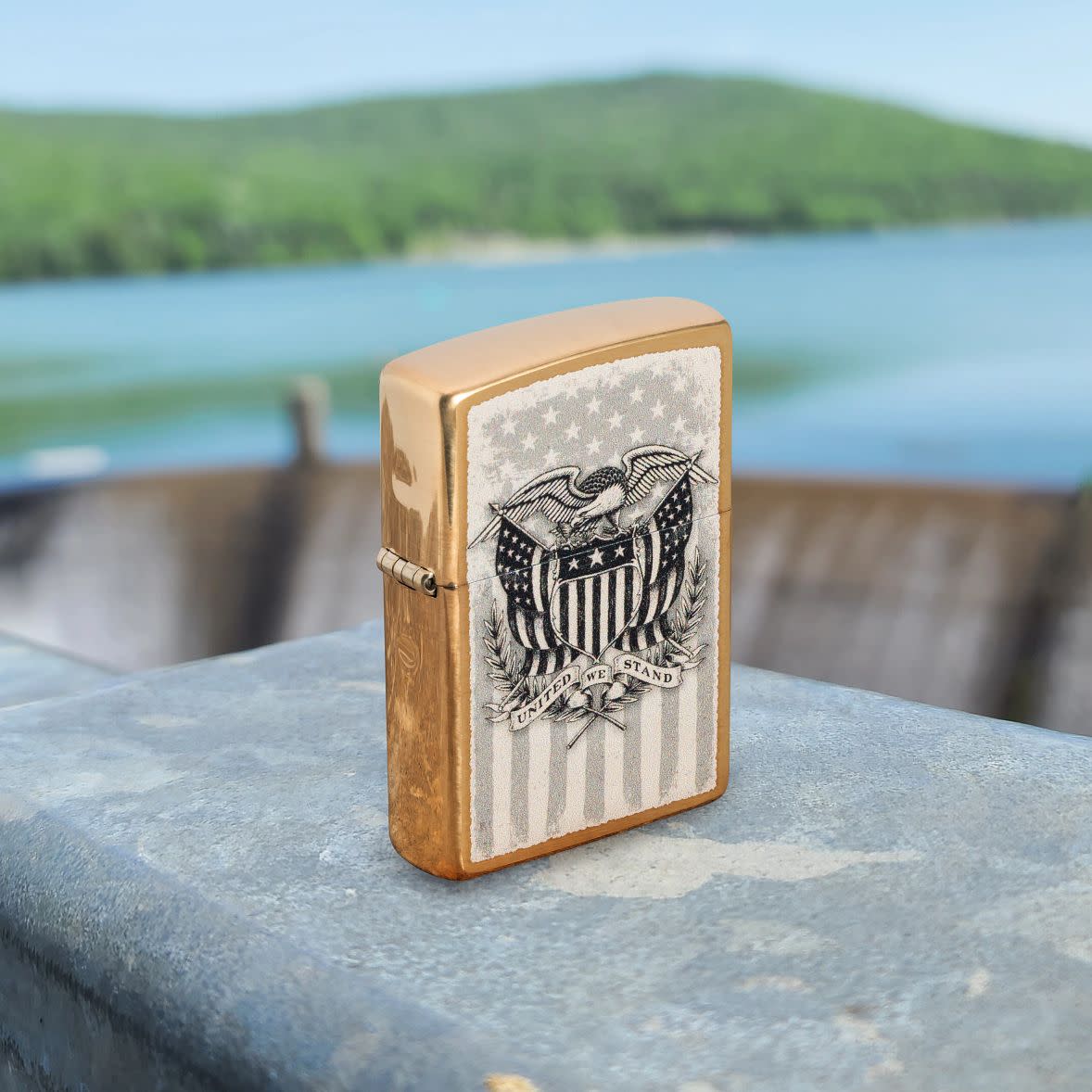 Zippo American Crest Design Brass Brushed Windproof Lighter