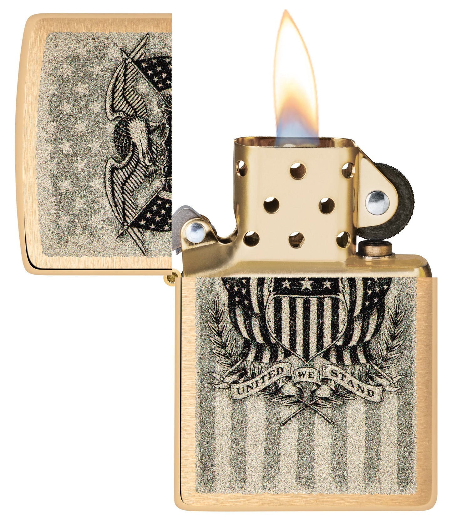 Zippo American Crest Design Brass Brushed Windproof Lighter