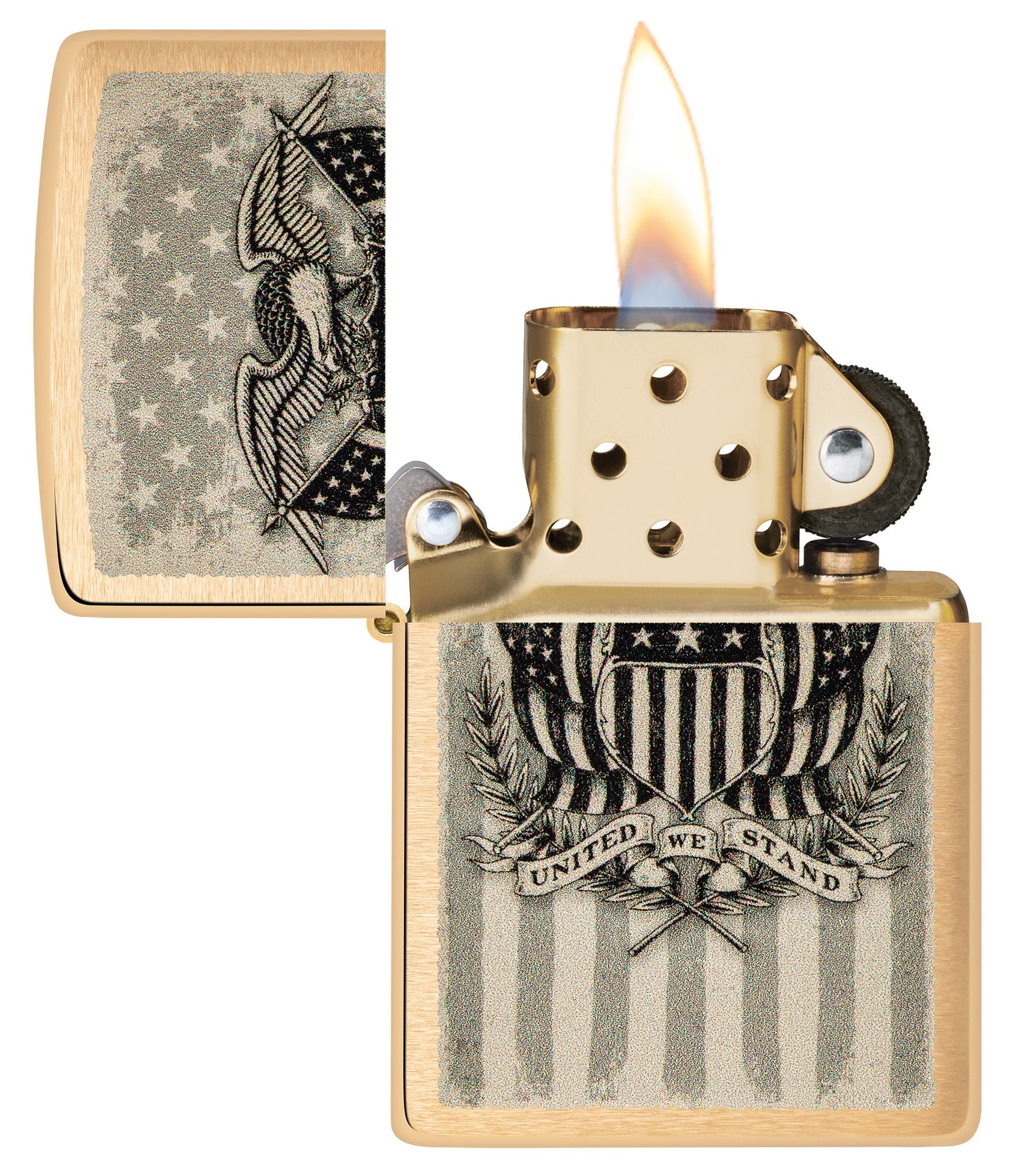 Zippo American Crest Design Brass Brushed Windproof Lighter