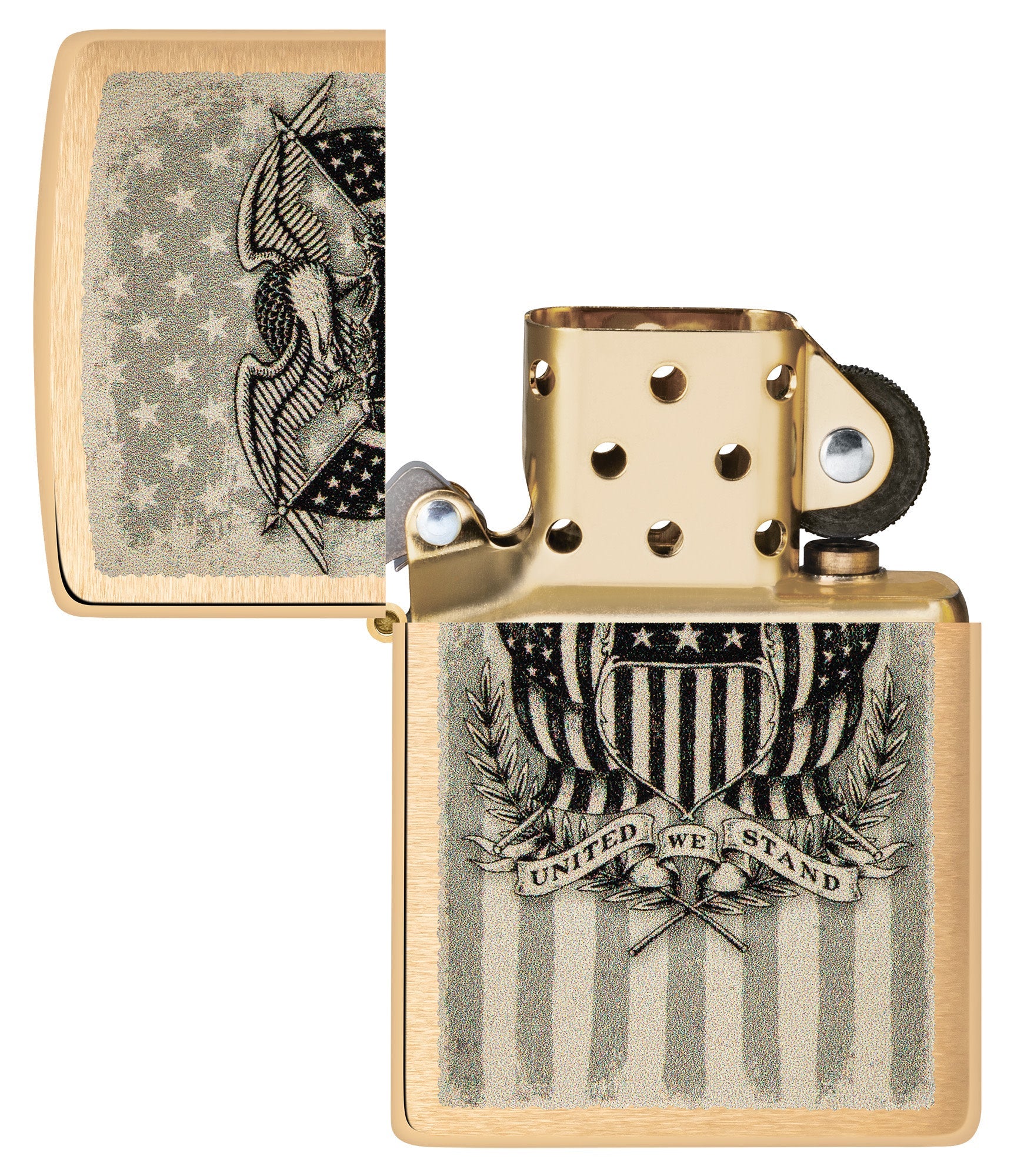 Zippo American Crest Design Brass Brushed Windproof Lighter