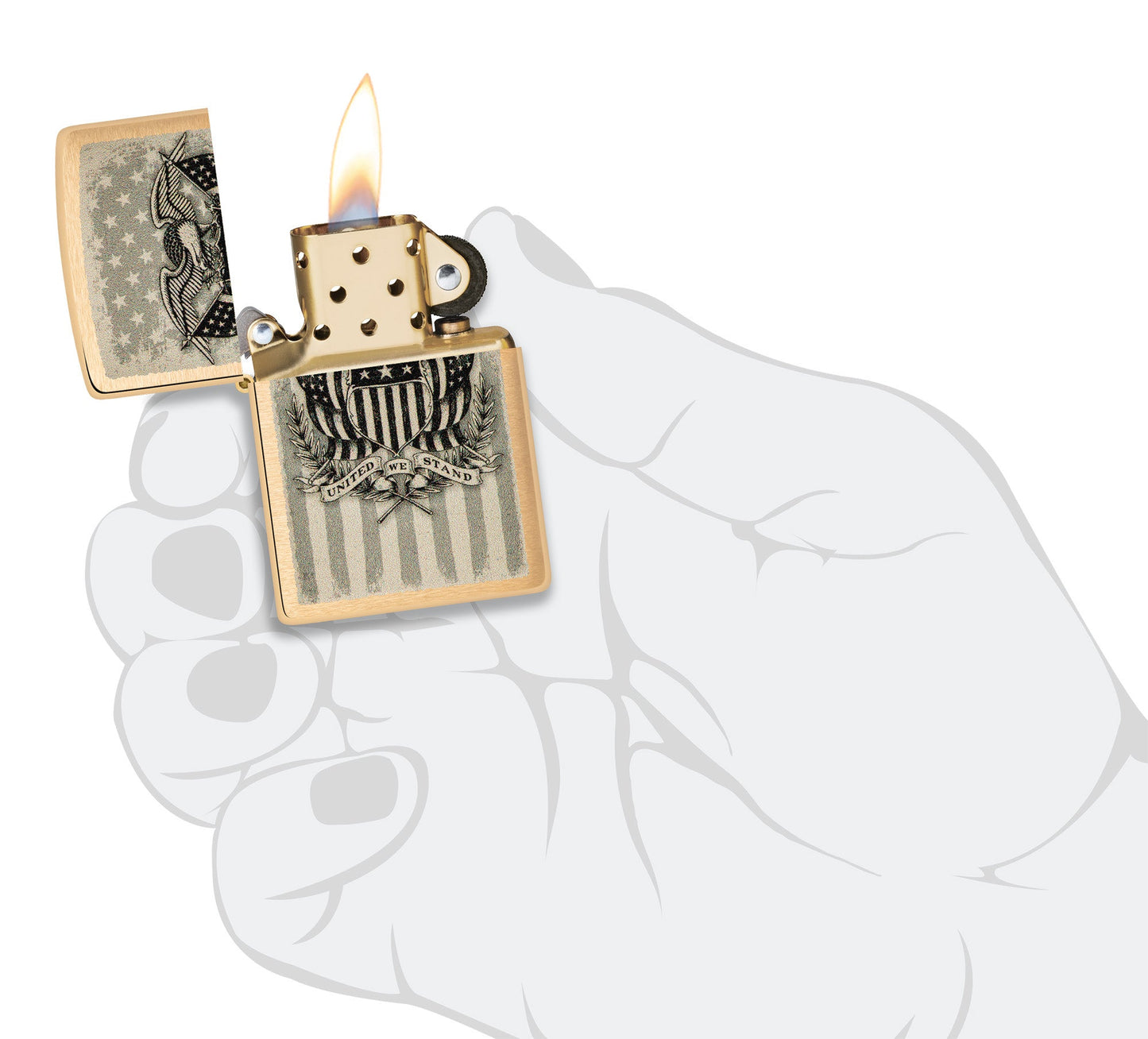 Zippo American Crest Design Brass Brushed Windproof Lighter