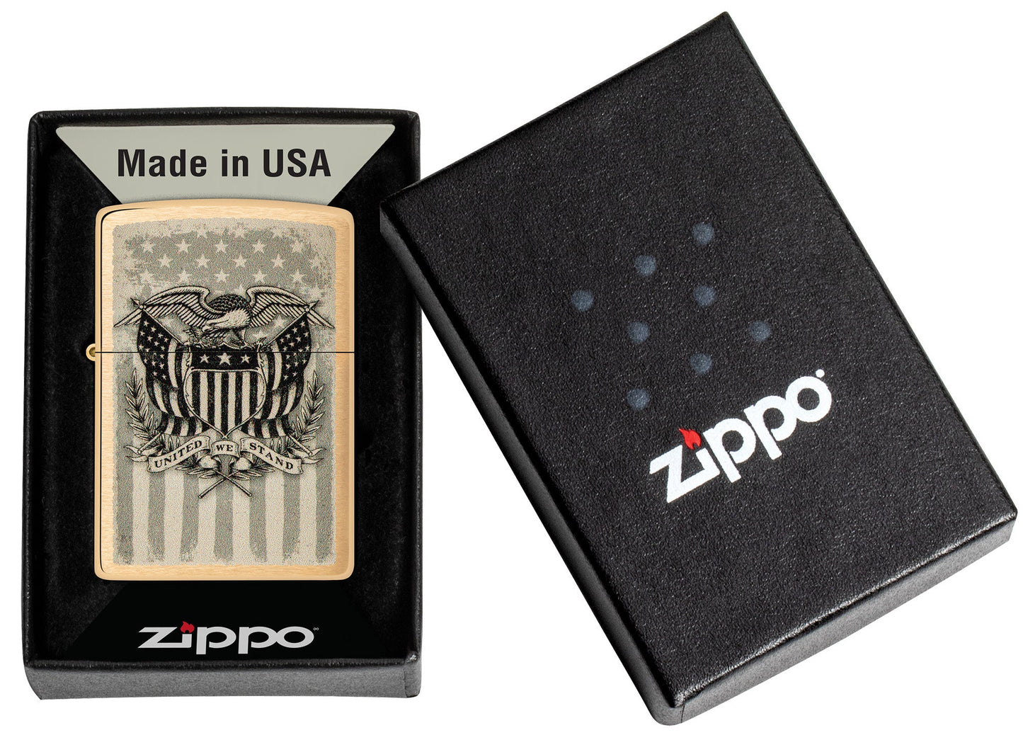 Zippo American Crest Design Brass Brushed Windproof Lighter