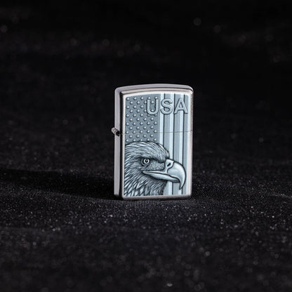 Zippo USA Pride Design Satin Chrome Windproof Lighter