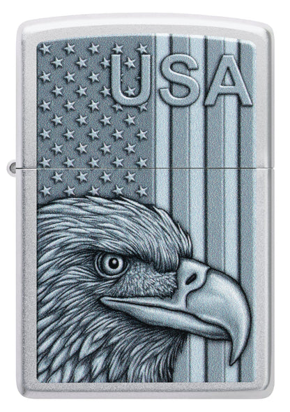 Zippo USA Pride Design Satin Chrome Windproof Lighter