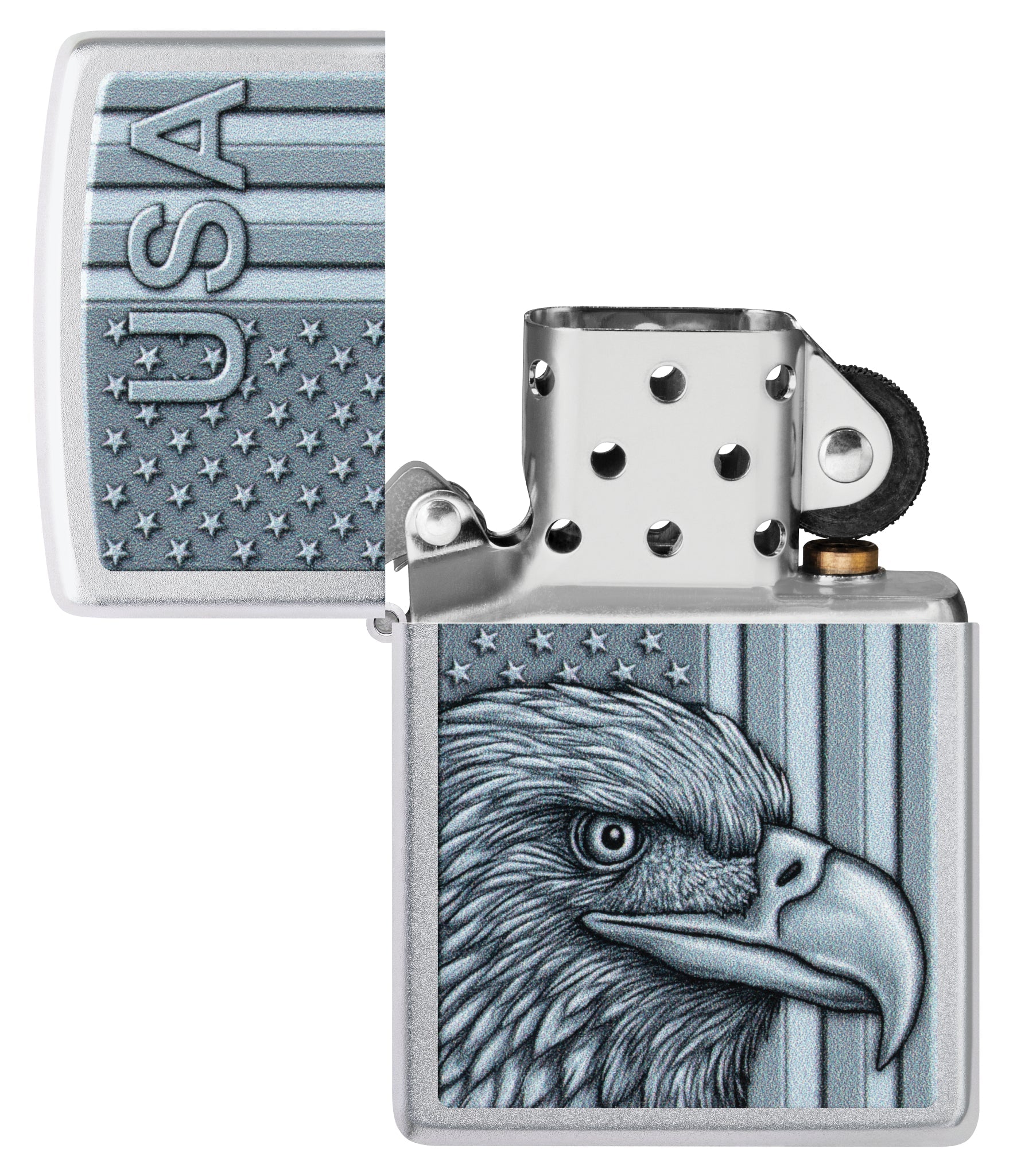 Zippo USA Pride Design Satin Chrome Windproof Lighter