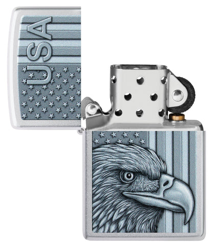 Zippo USA Pride Design Satin Chrome Windproof Lighter