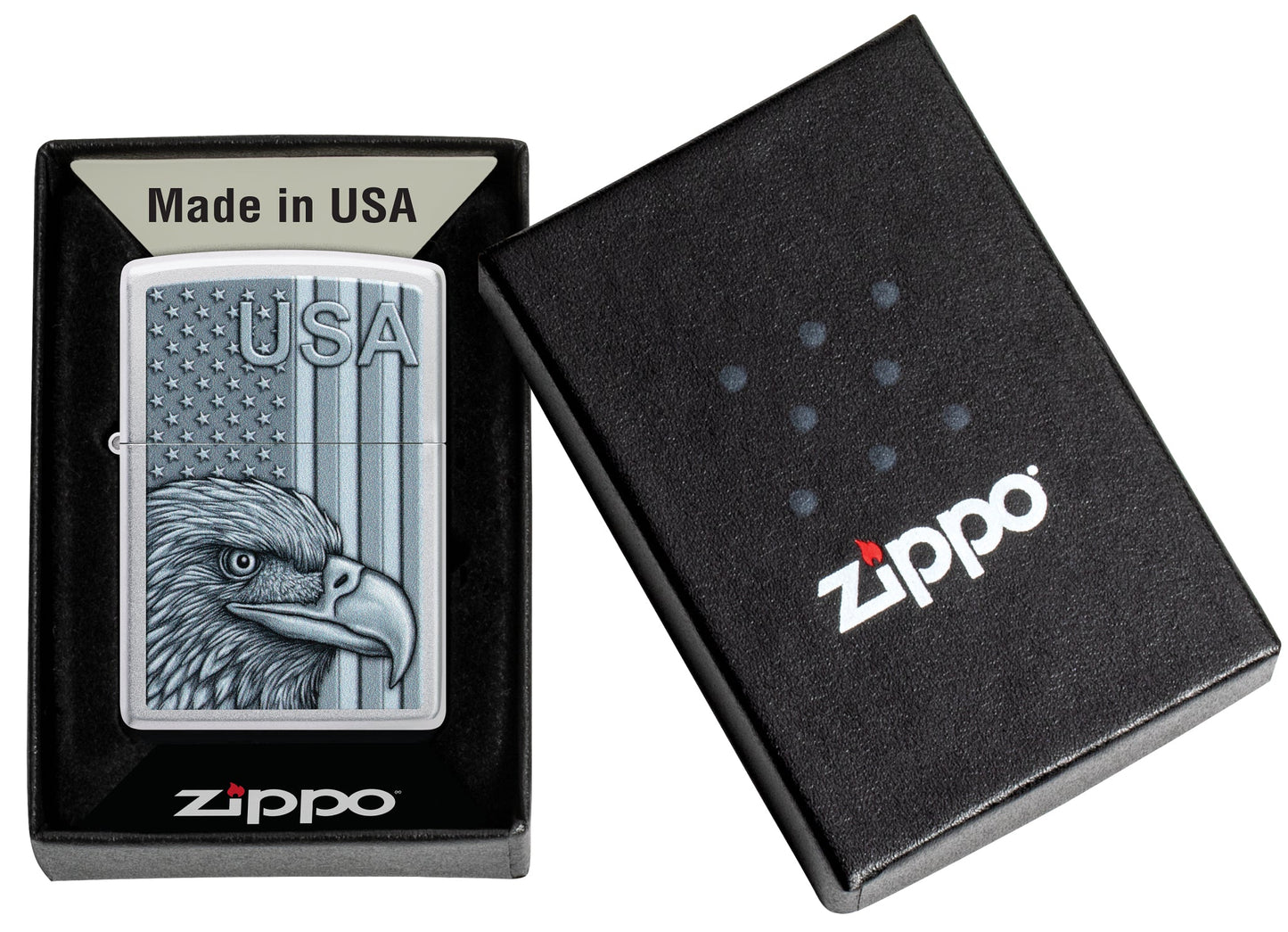 Zippo USA Pride Design Satin Chrome Windproof Lighter
