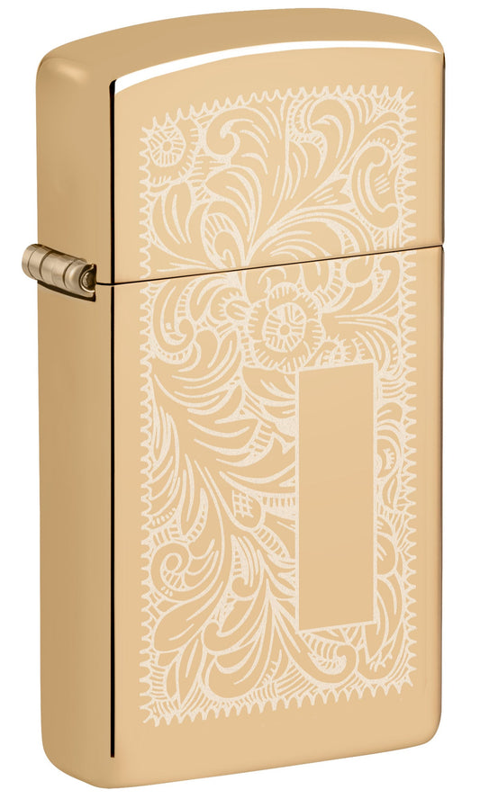 Zippo Slim® High Polish Brass Venetian® Windproof Lighter