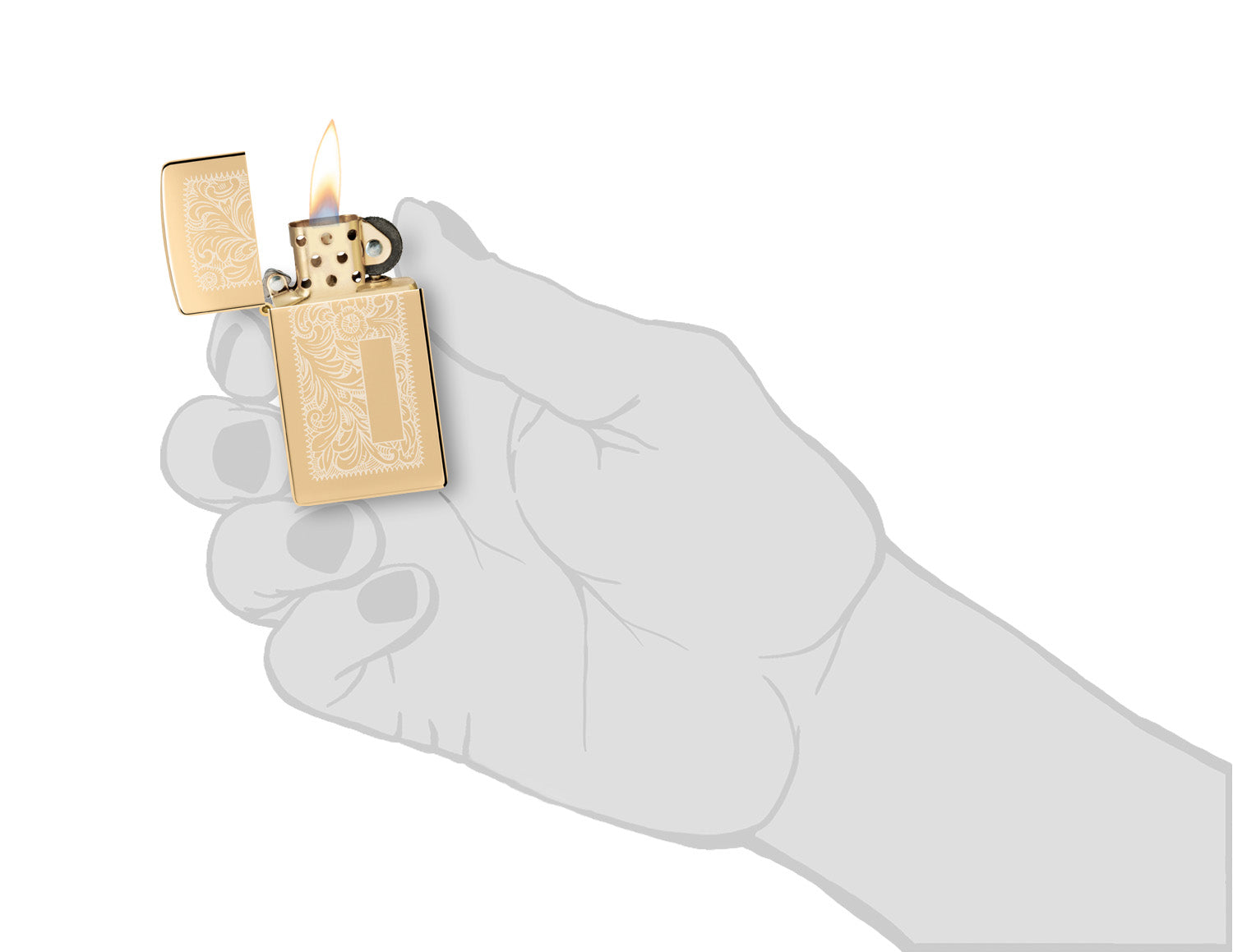 Zippo Slim® High Polish Brass Venetian® Windproof Lighter