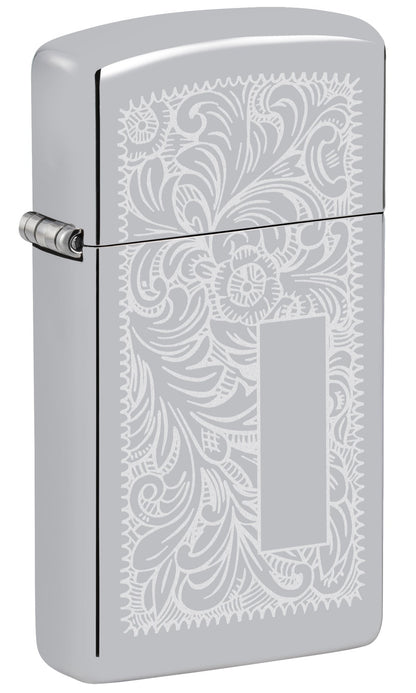 Zippo Slim® High Polish Chrome Venetian® Windproof Lighter