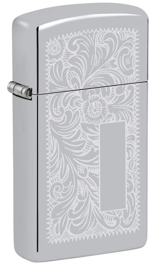 Zippo Slim® High Polish Chrome Venetian® Windproof Lighter