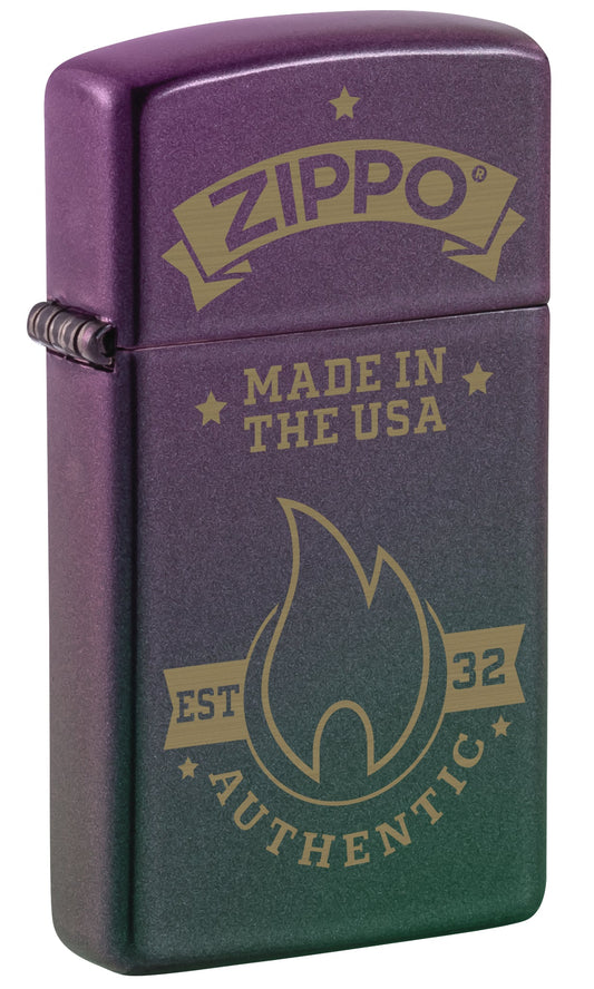 Zippo Authentic Design Slim Iridescent Windproof Lighter