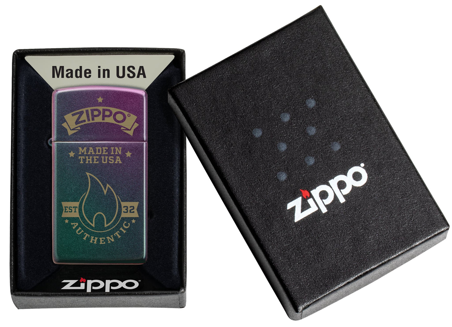 Zippo Authentic Design Slim Iridescent Windproof Lighter