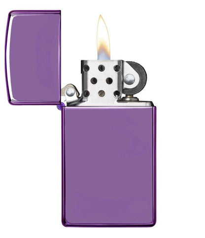 Zippo High Polish Purple Slim Windproof Lighter