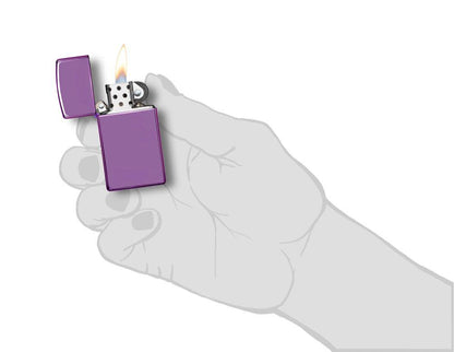 Zippo High Polish Purple Slim Windproof Lighter