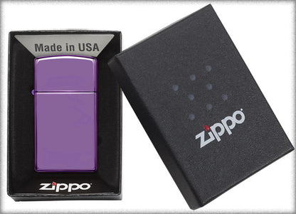 Zippo High Polish Purple Slim Windproof Lighter