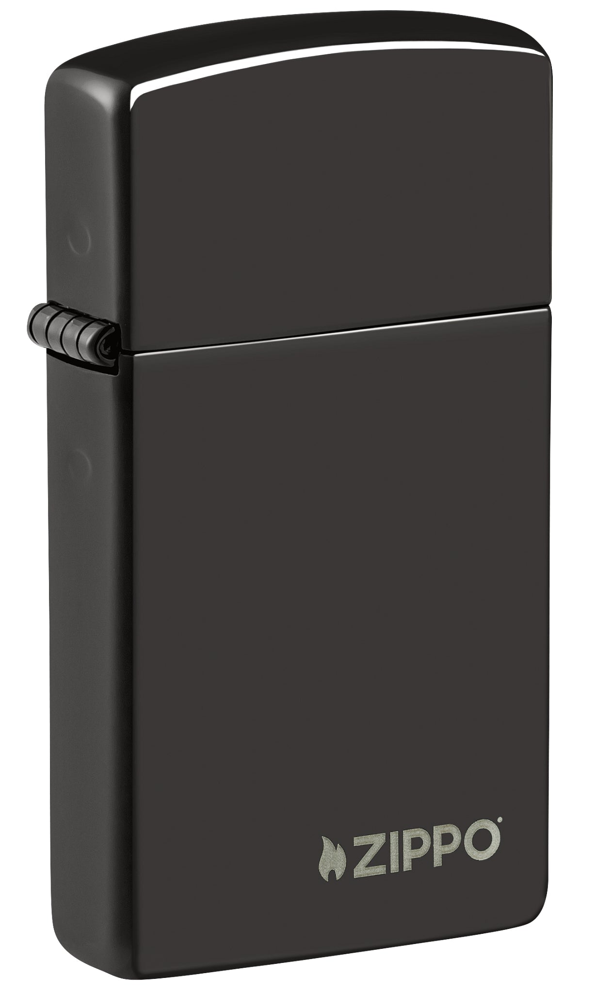 Zippo Slim® High Polish Black Logo Windproof Lighter