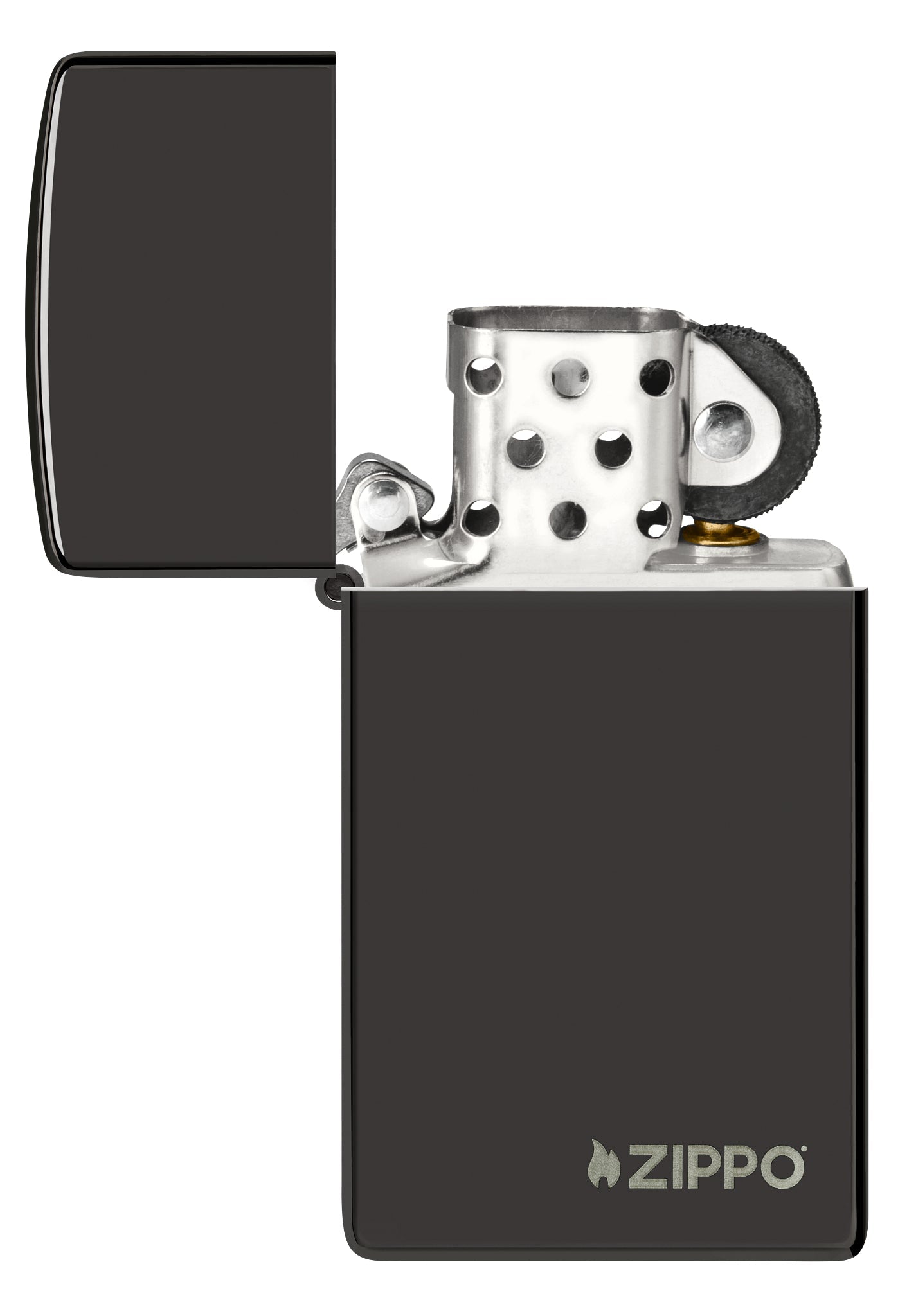 Zippo Slim® High Polish Black Logo Windproof Lighter