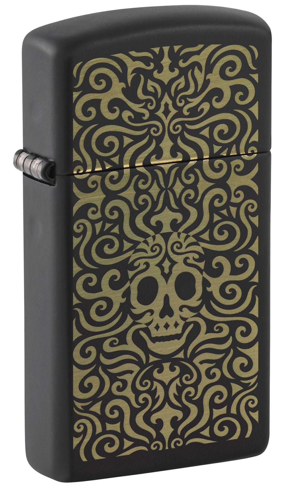 Zippo Skull Filigree Design Slim® Black Matte Windproof Lighter