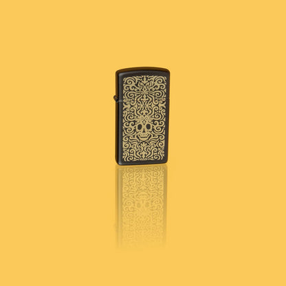 Zippo Skull Filigree Design Slim® Black Matte Windproof Lighter