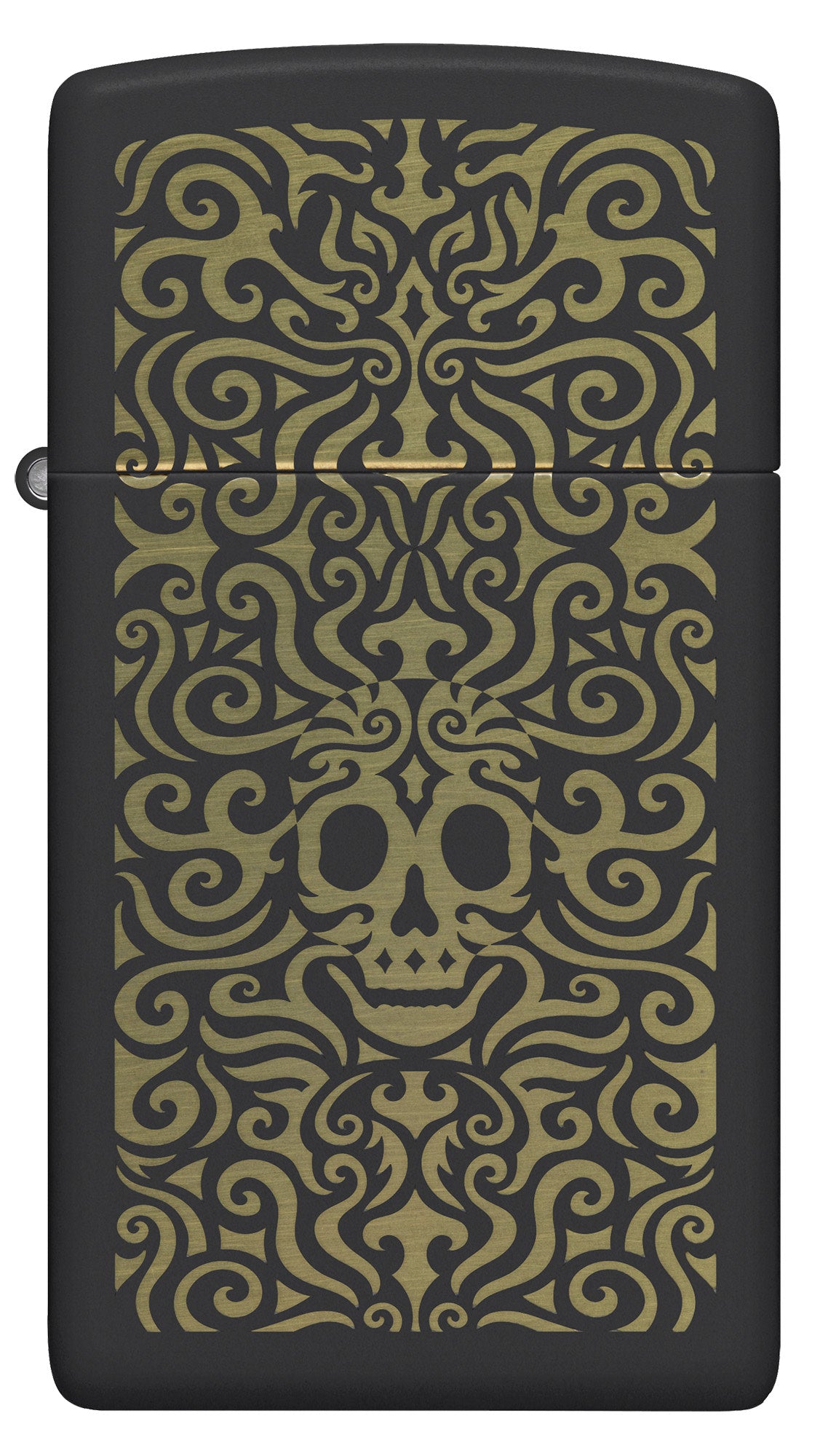 Zippo Skull Filigree Design Slim® Black Matte Windproof Lighter