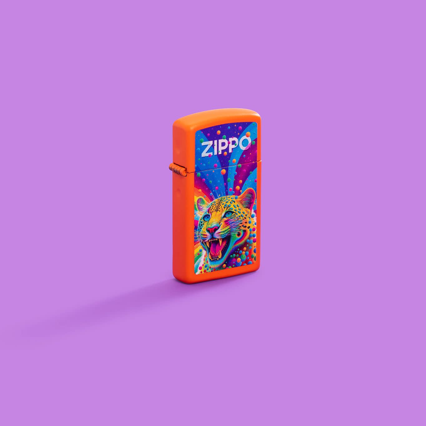 Zippo Leopard Design Slim Orange Matte Windproof Lighter