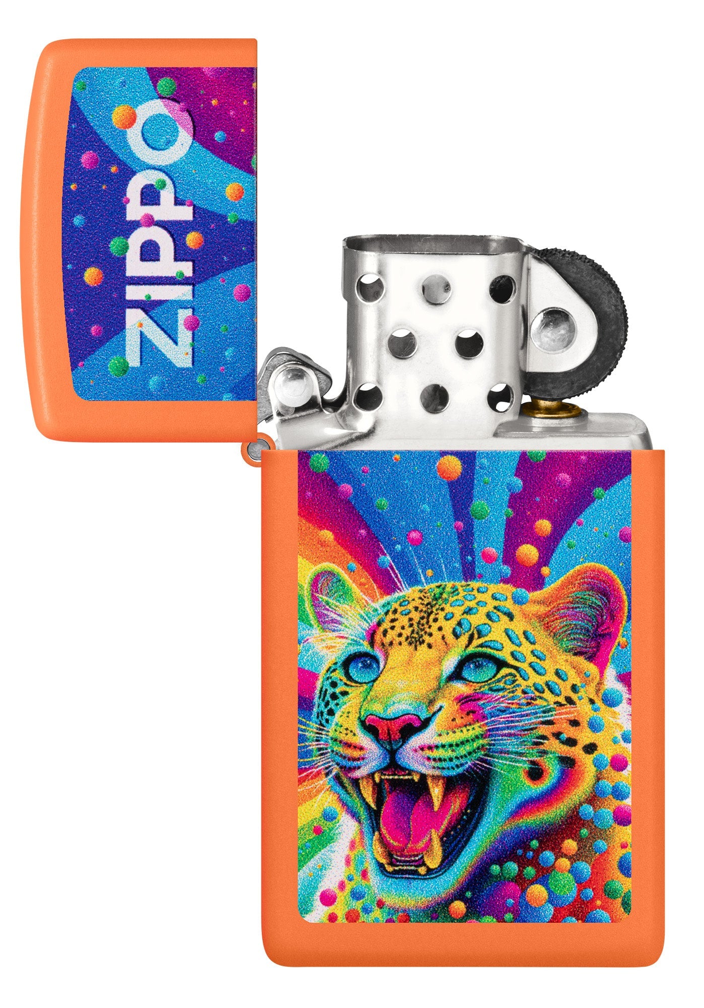 Zippo Leopard Design Slim Orange Matte Windproof Lighter