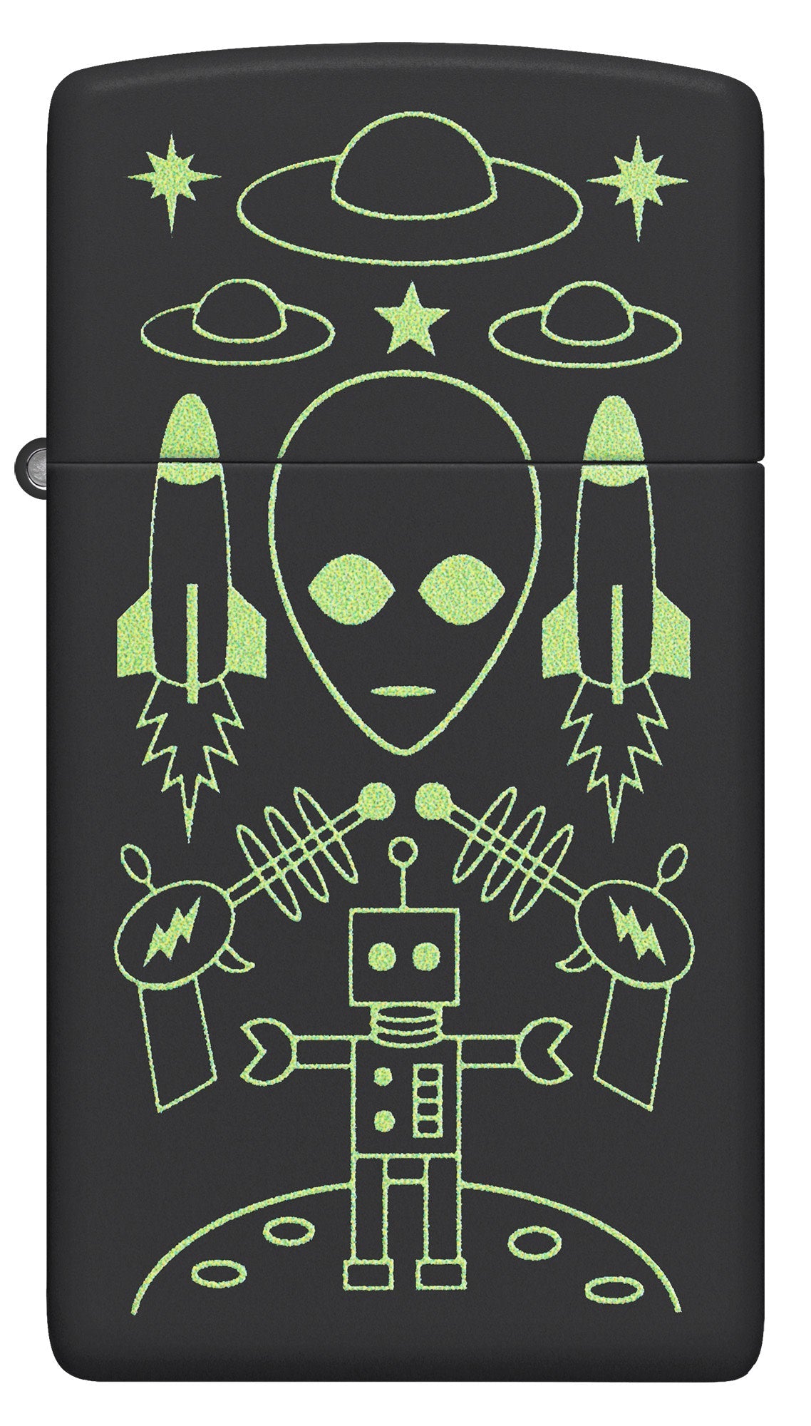 Zippo Alien Invasion Design Slim® Black Matte Windproof Lighter