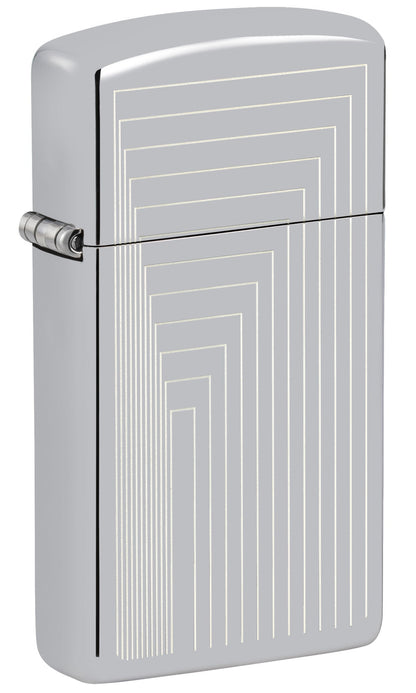 Zippo Slim® Laser Pattern Design High Polish Chrome Windproof Lighter
