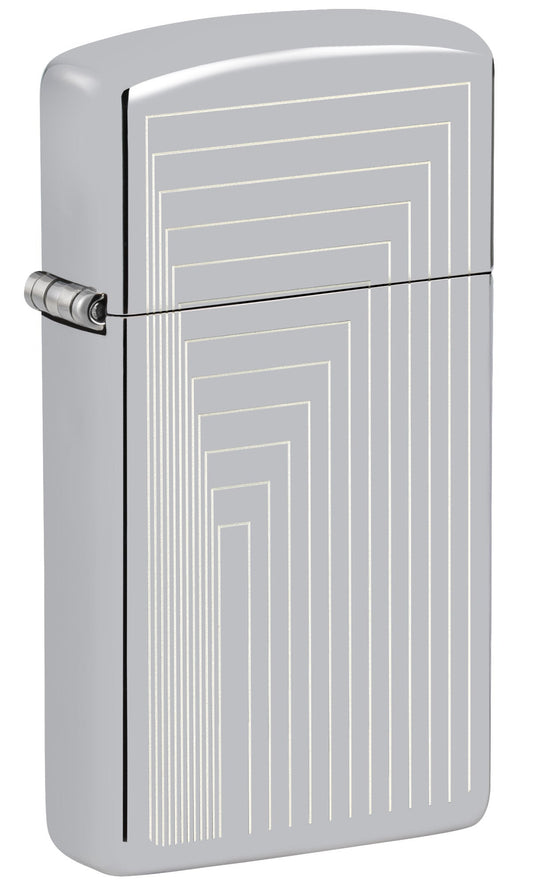 Zippo Slim® Laser Pattern Design High Polish Chrome Windproof Lighter