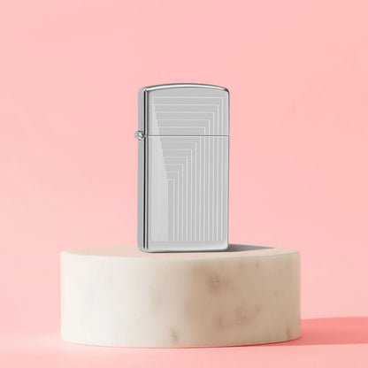 Zippo Slim® Laser Pattern Design High Polish Chrome Windproof Lighter