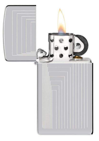 Zippo Slim® Laser Pattern Design High Polish Chrome Windproof Lighter