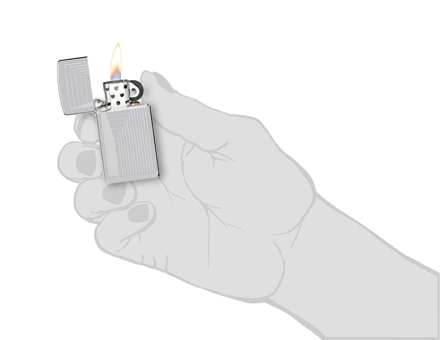 Zippo Slim® Laser Pattern Design High Polish Chrome Windproof Lighter