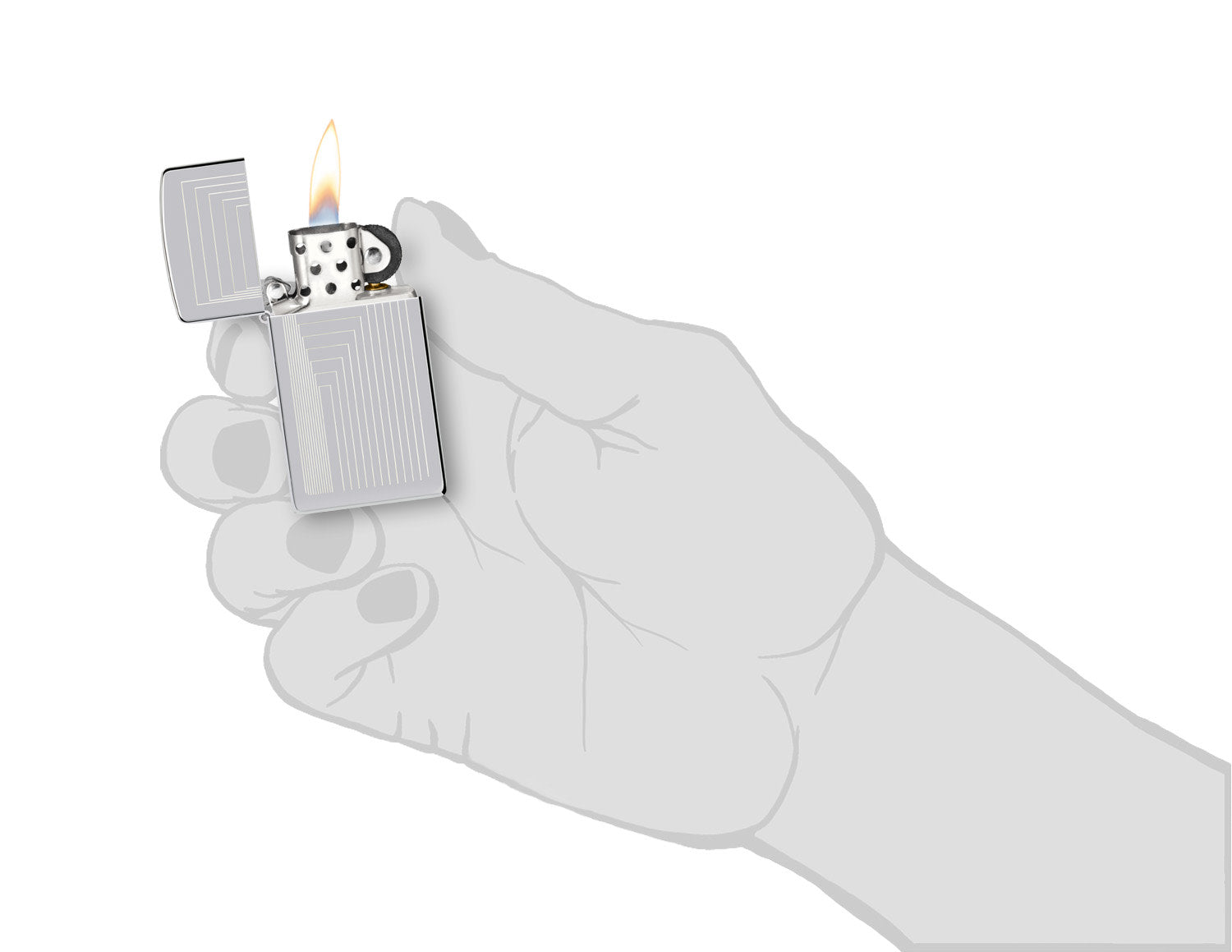 Zippo Slim® Laser Pattern Design High Polish Chrome Windproof Lighter