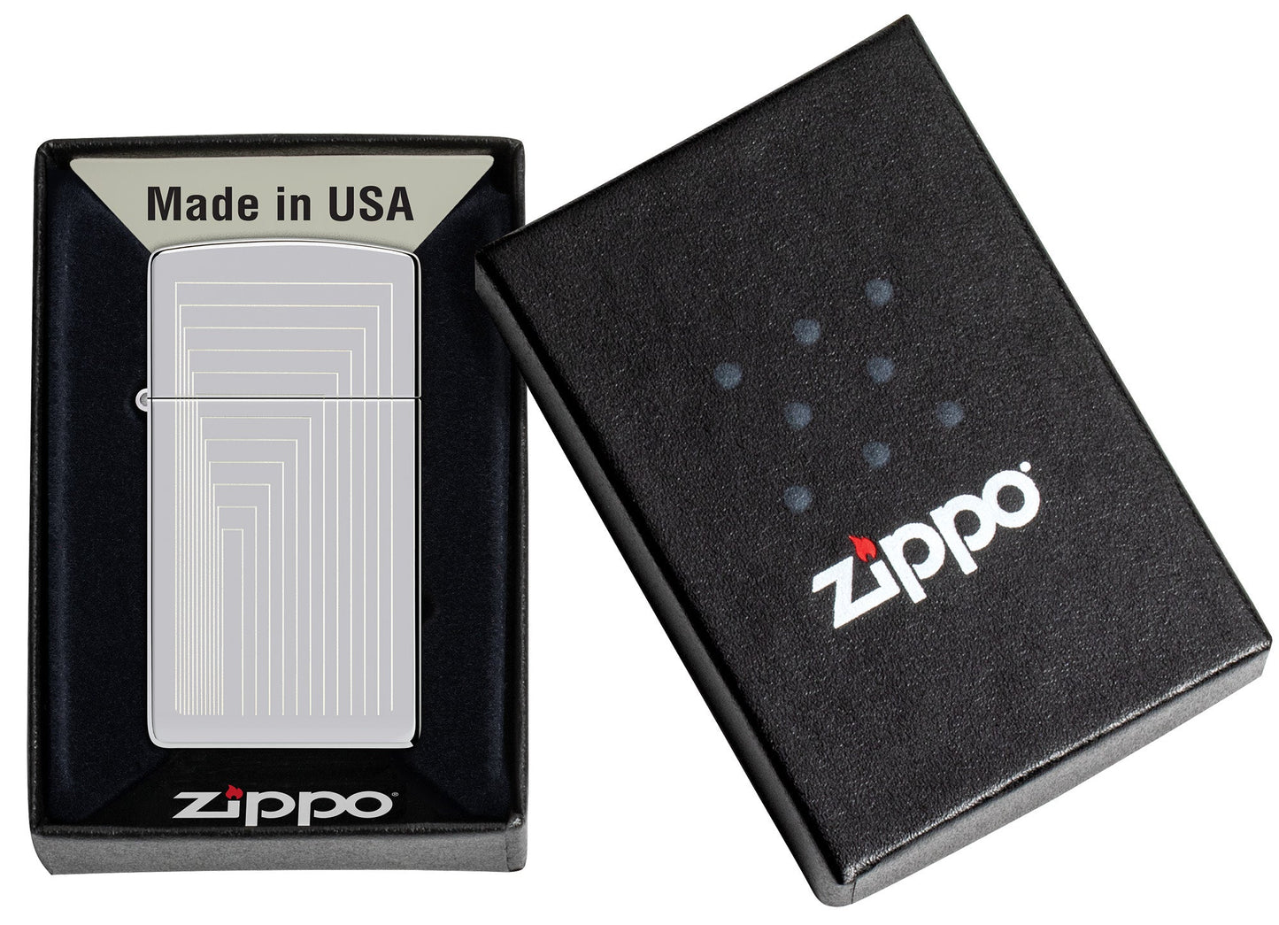 Zippo Slim® Laser Pattern Design High Polish Chrome Windproof Lighter