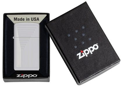 Zippo Slim® Laser Pattern Design High Polish Chrome Windproof Lighter