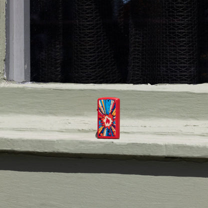 Zippo Comic Blast Design Slim Red Matte Windproof Lighter