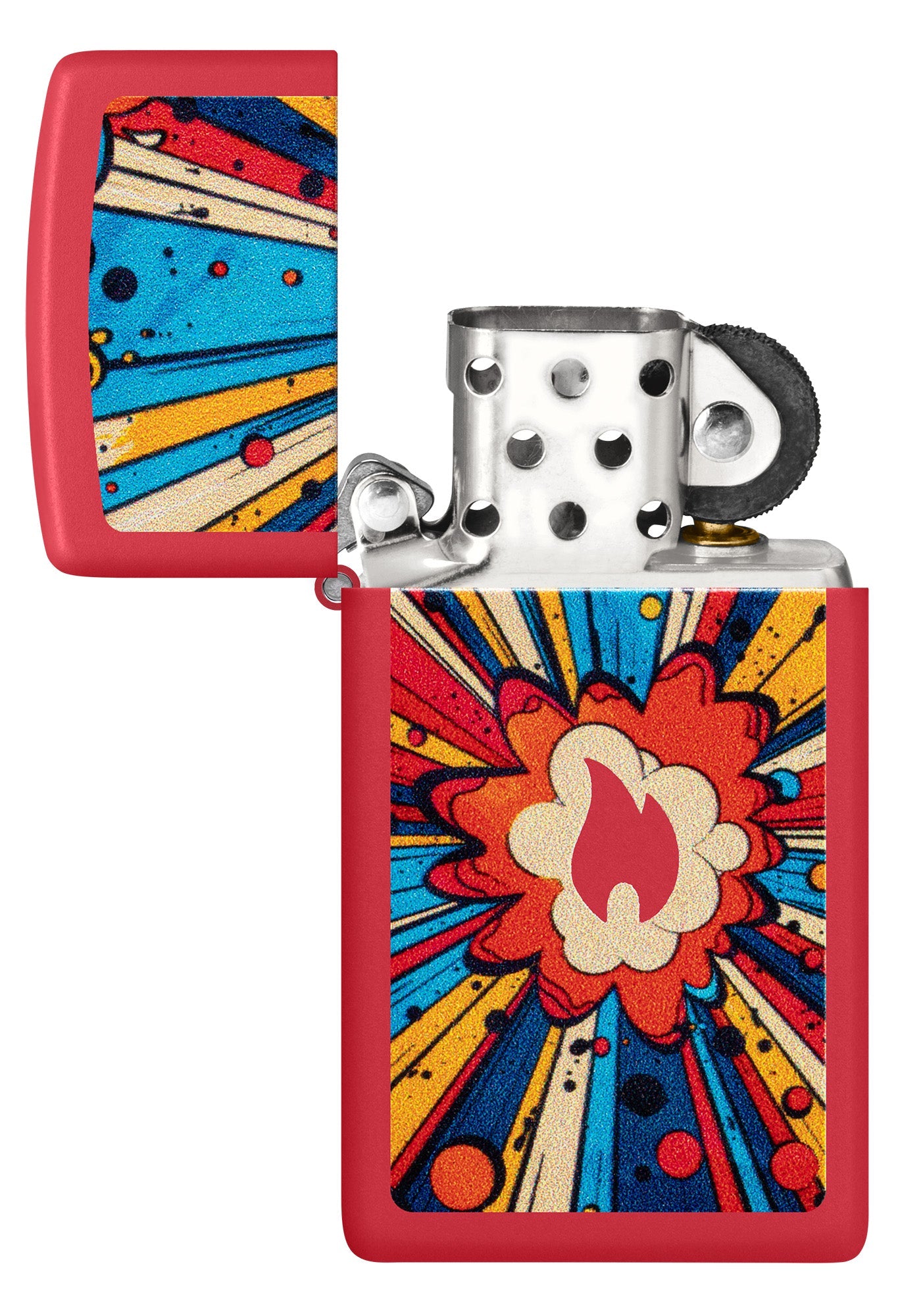 Zippo Comic Blast Design Slim Red Matte Windproof Lighter