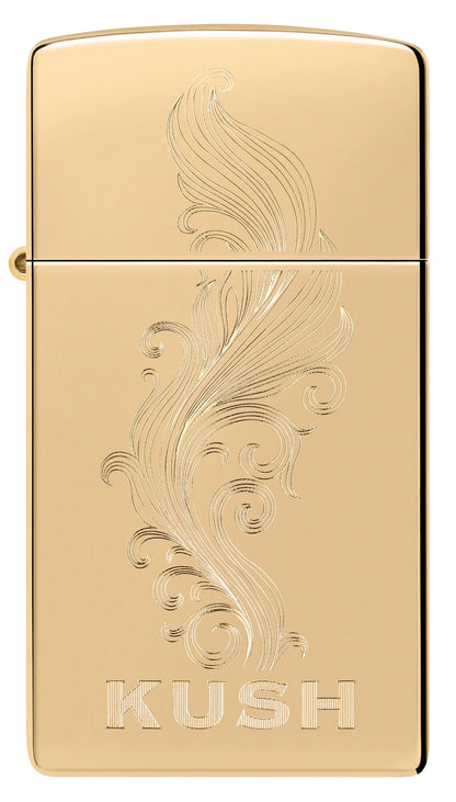 Zippo Slim® Kush Design High Polish Brass Windproof Lighter