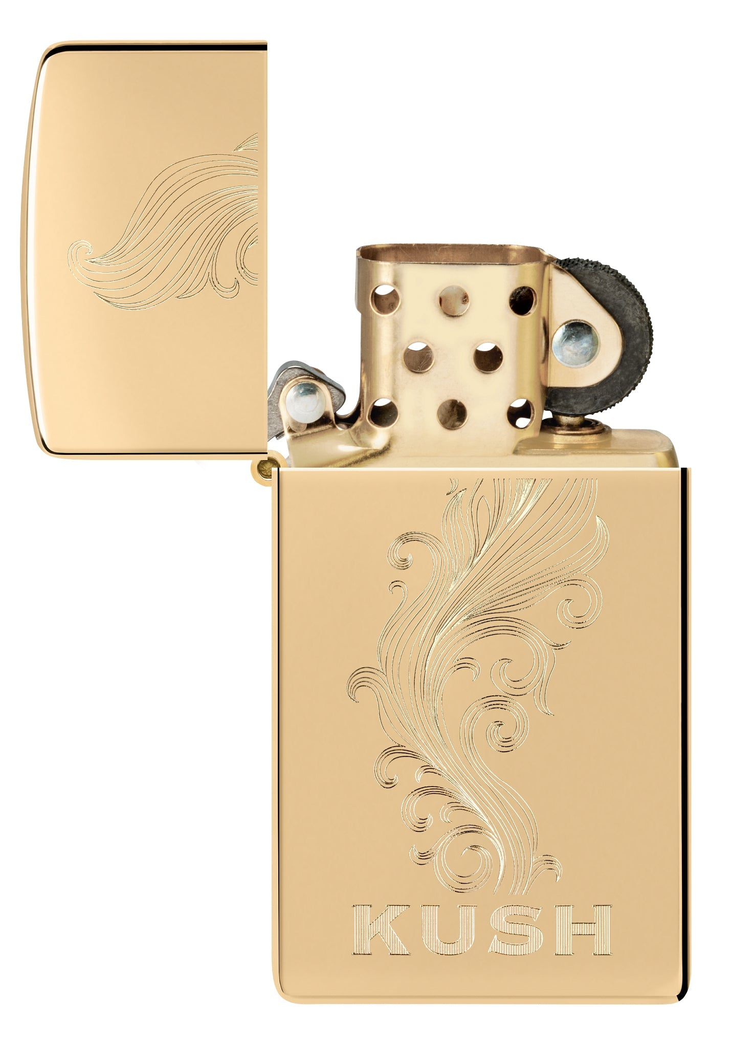 Zippo Slim® Kush Design High Polish Brass Windproof Lighter