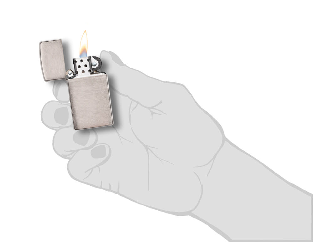 Zippo Slim® Brushed Chrome Windproof Lighter