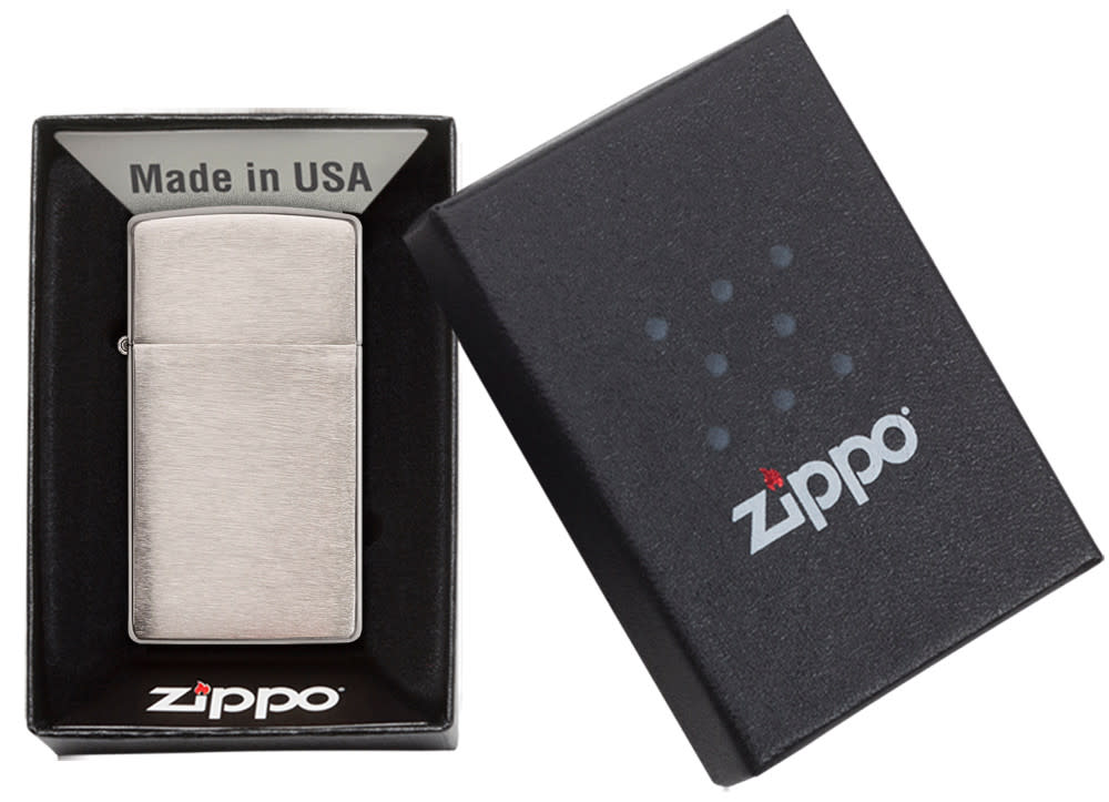 Zippo Slim® Brushed Chrome Windproof Lighter