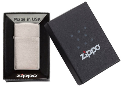 Zippo Slim® Brushed Chrome Windproof Lighter