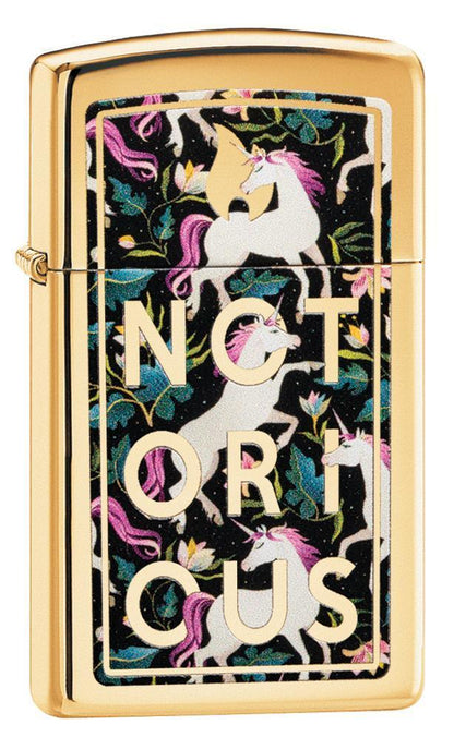Zippo Notorious Unicorn Slim Windproof Lighter