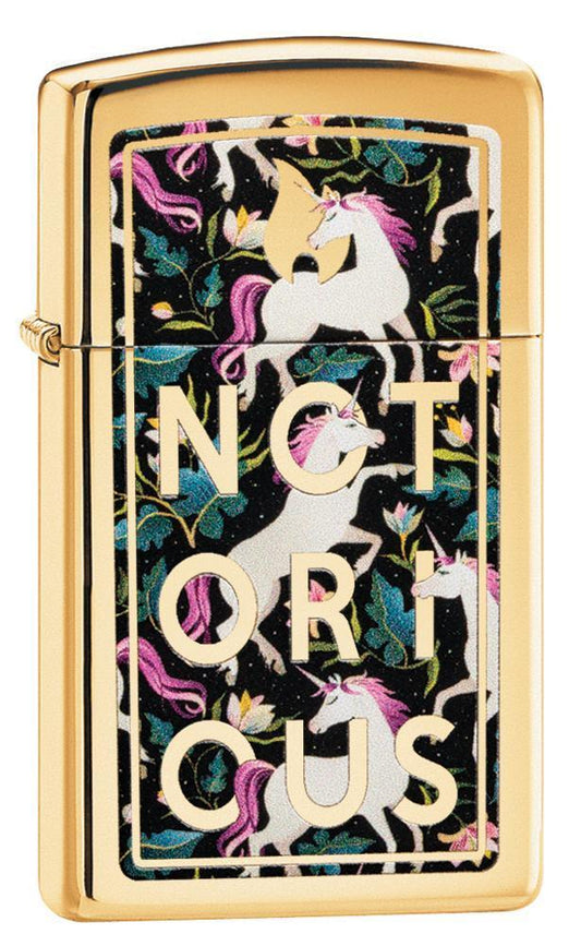 Zippo Notorious Unicorn Slim Windproof Lighter
