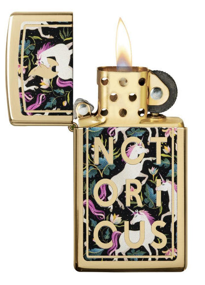 Zippo Notorious Unicorn Slim Windproof Lighter