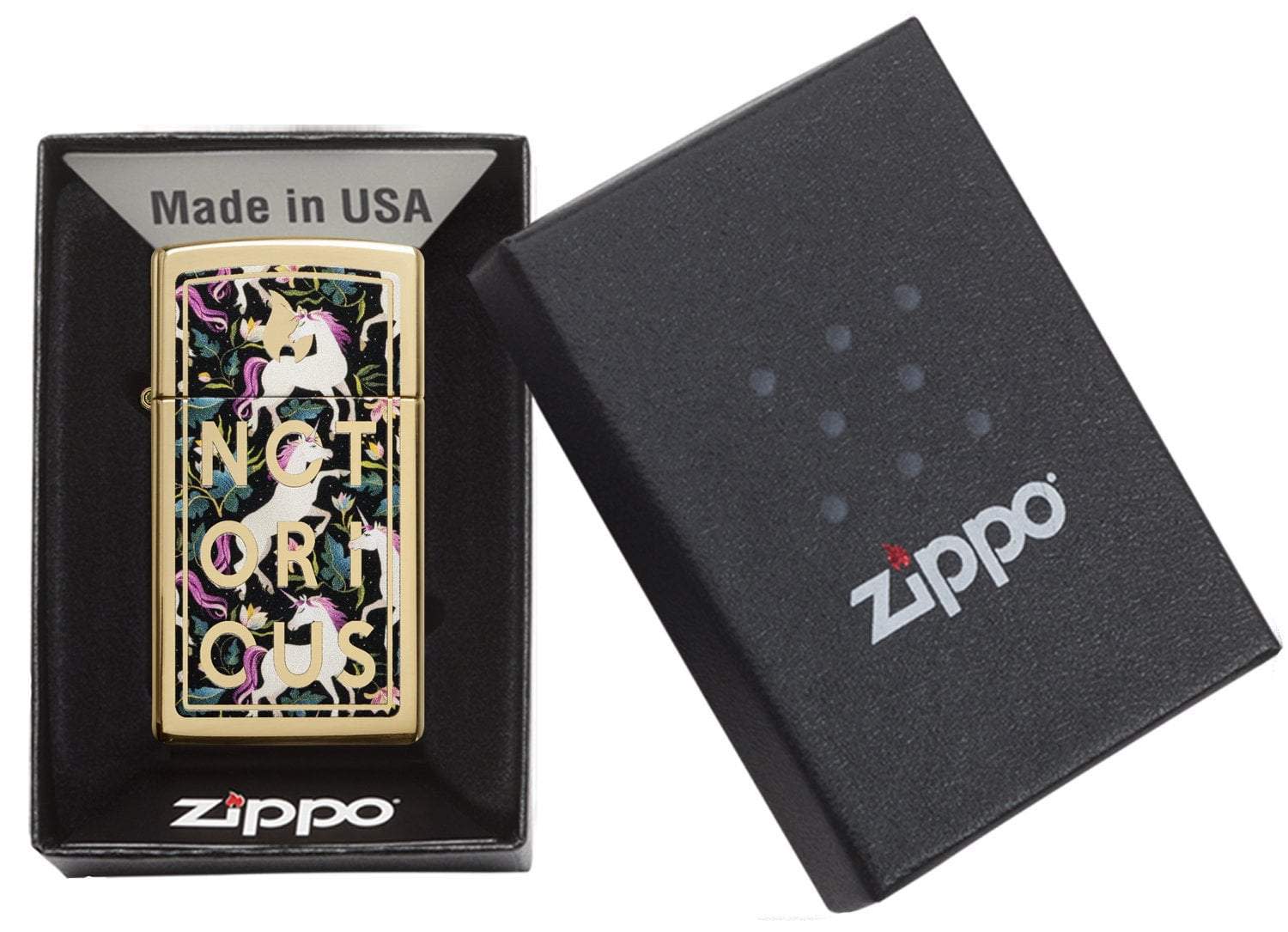 Zippo Notorious Unicorn Slim Windproof Lighter